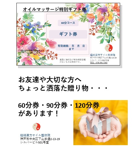 オイルマッサージ特別ギフト券